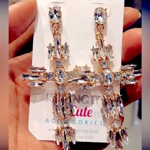 Rhinestone cross earings